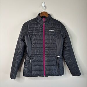 Descente Thinsulate Lightweight Puffer Jacket Faux Down Black Small